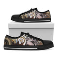 Steampunk Gears And Cogs Print Black Low Top Sneakers