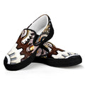 Steampunk Gears And Cogs Print Black Slip On Sneakers
