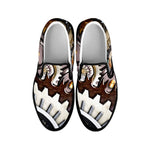 Steampunk Gears And Cogs Print Black Slip On Shoes