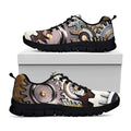 Steampunk Gears And Cogs Print Black Running Shoes