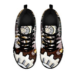 Steampunk Gears And Cogs Print Black Sneakers