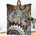 Steampunk Gears And Cogs Print Blanket