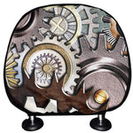 Steampunk Gears And Cogs Print Car Headrest Covers