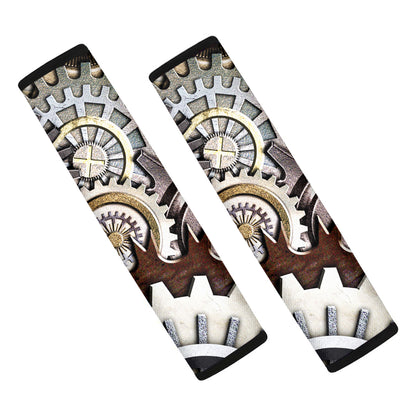 Steampunk Gears And Cogs Print Car Seat Belt Covers