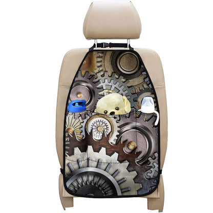 Steampunk Gears And Cogs Print Car Seat Organizers