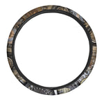 Steampunk Gears And Cogs Print Car Steering Wheel Cover