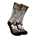 Steampunk Gears And Cogs Print Crew Socks