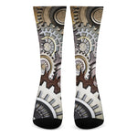 Steampunk Gears And Cogs Print Crew Socks