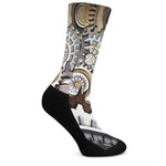 Steampunk Gears And Cogs Print Crew Socks