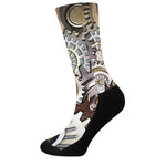 Steampunk Gears And Cogs Print Crew Socks