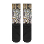 Steampunk Gears And Cogs Print Crew Socks