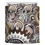 Steampunk Gears And Cogs Print Duvet Cover Bedding Set