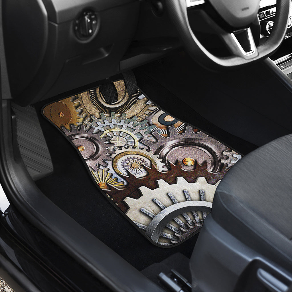 Steampunk Gears And Cogs Print Front Car Floor Mats
