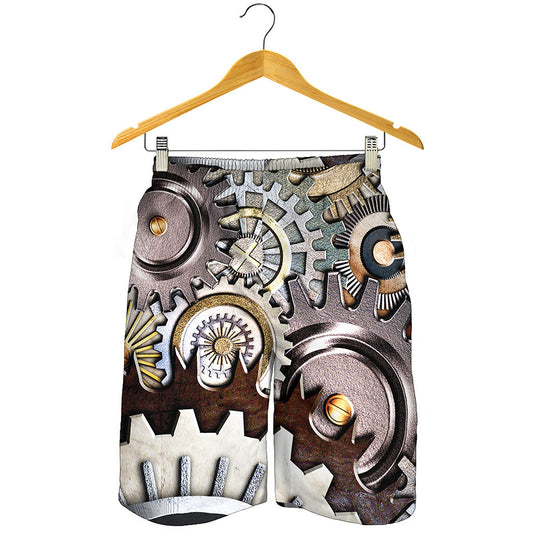 Steampunk Gears And Cogs Print Men's Shorts