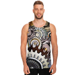 Steampunk Gears And Cogs Print Men's Tank Top
