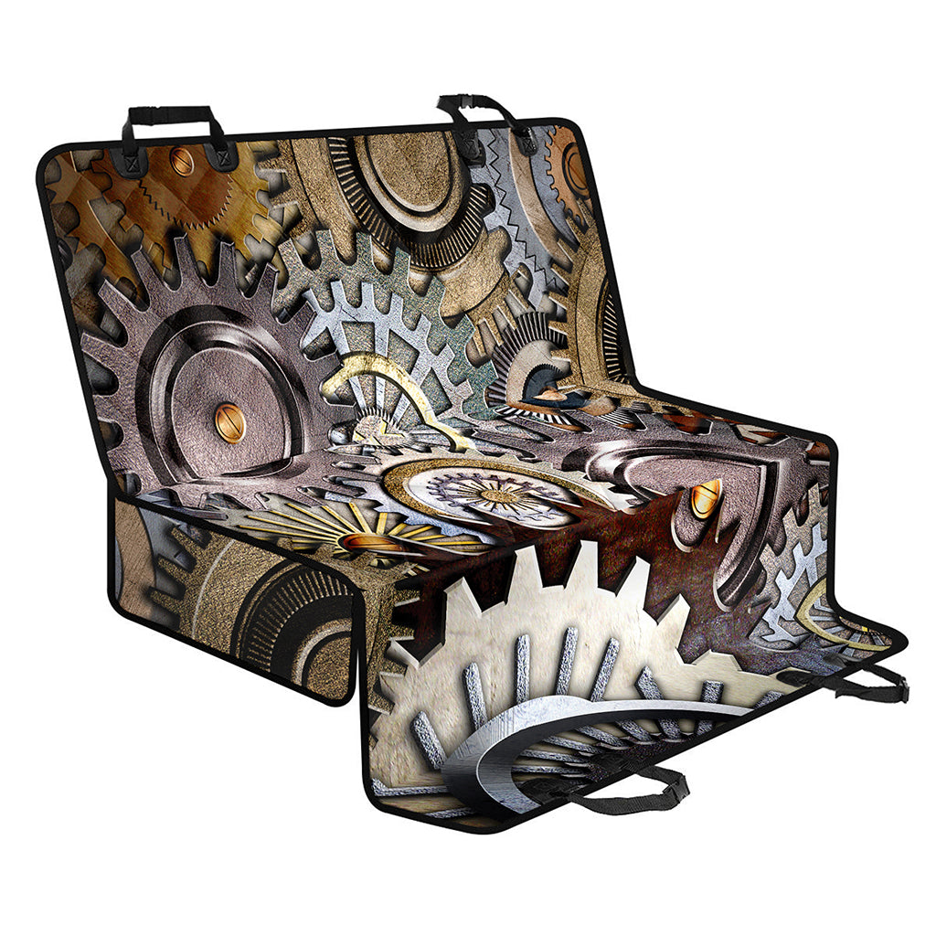 Steampunk Gears And Cogs Print Pet Car Back Seat Cover