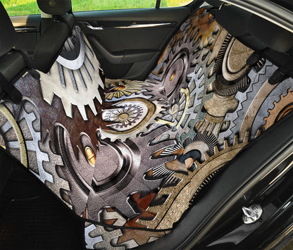 Steampunk Gears And Cogs Print Pet Car Back Seat Cover