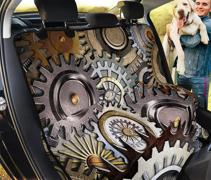 Steampunk Gears And Cogs Print Pet Car Back Seat Cover