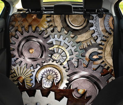 Steampunk Gears And Cogs Print Pet Car Back Seat Cover