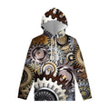 Steampunk Gears And Cogs Print Pullover Hoodie