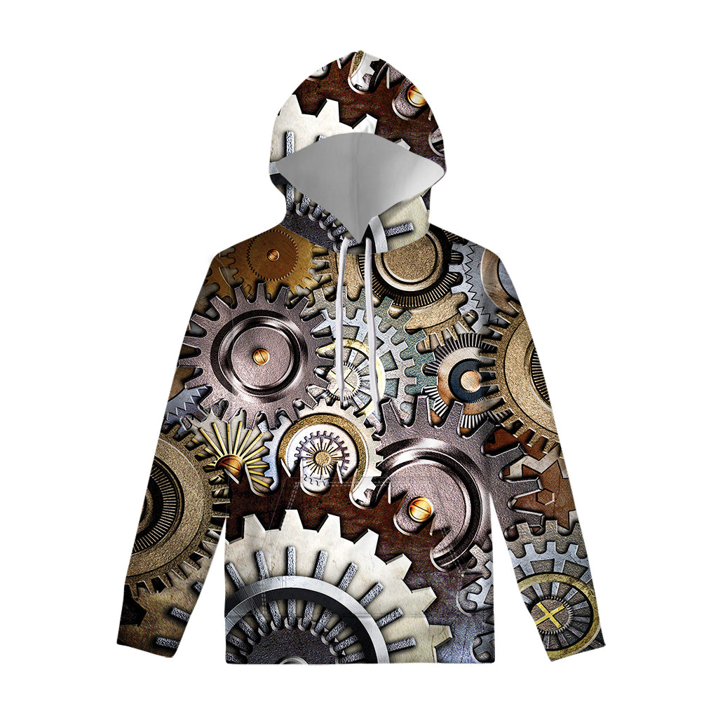 Steampunk Gears And Cogs Print Pullover Hoodie