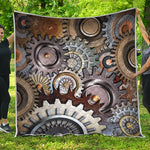 Steampunk Gears And Cogs Print Quilt