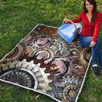 Steampunk Gears And Cogs Print Quilt