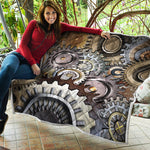 Steampunk Gears And Cogs Print Quilt