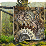 Steampunk Gears And Cogs Print Quilt