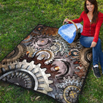 Steampunk Gears And Cogs Print Quilt
