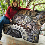 Steampunk Gears And Cogs Print Quilt