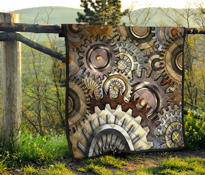 Steampunk Gears And Cogs Print Quilt