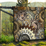 Steampunk Gears And Cogs Print Quilt