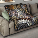 Steampunk Gears And Cogs Print Quilt