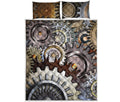 Steampunk Gears And Cogs Print Quilt Bed Set