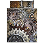 Steampunk Gears And Cogs Print Quilt Bed Set