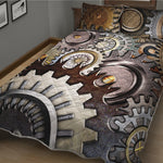 Steampunk Gears And Cogs Print Quilt Bed Set