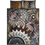 Steampunk Gears And Cogs Print Quilt Bed Set
