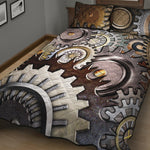 Steampunk Gears And Cogs Print Quilt Bed Set