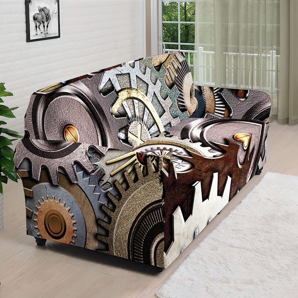 Steampunk Gears And Cogs Print Sofa Cover