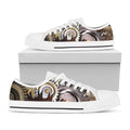 Steampunk Gears And Cogs Print White Low Top Sneakers
