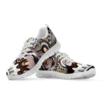 Steampunk Gears And Cogs Print White Sneakers