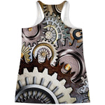 Steampunk Gears And Cogs Print Women's Racerback Tank Top