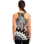 Steampunk Gears And Cogs Print Women's Racerback Tank Top