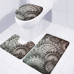Steampunk Metal Gears Print 3 Piece Bath Mat Set
