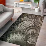 Steampunk Metal Gears Print Area Rug