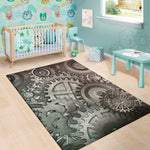 Steampunk Metal Gears Print Area Rug