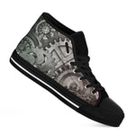 Steampunk Metal Gears Print Black High Top Shoes