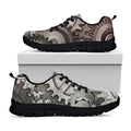 Steampunk Metal Gears Print Black Running Shoes