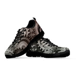 Steampunk Metal Gears Print Black Sneakers